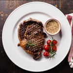 Steak de b�uf grill� avec sauce brune